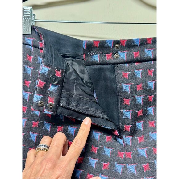 GIORGIO ARMANI Geometric Jacquard Tapered-Leg Pants, Sz 14 - Picture 5 of 10